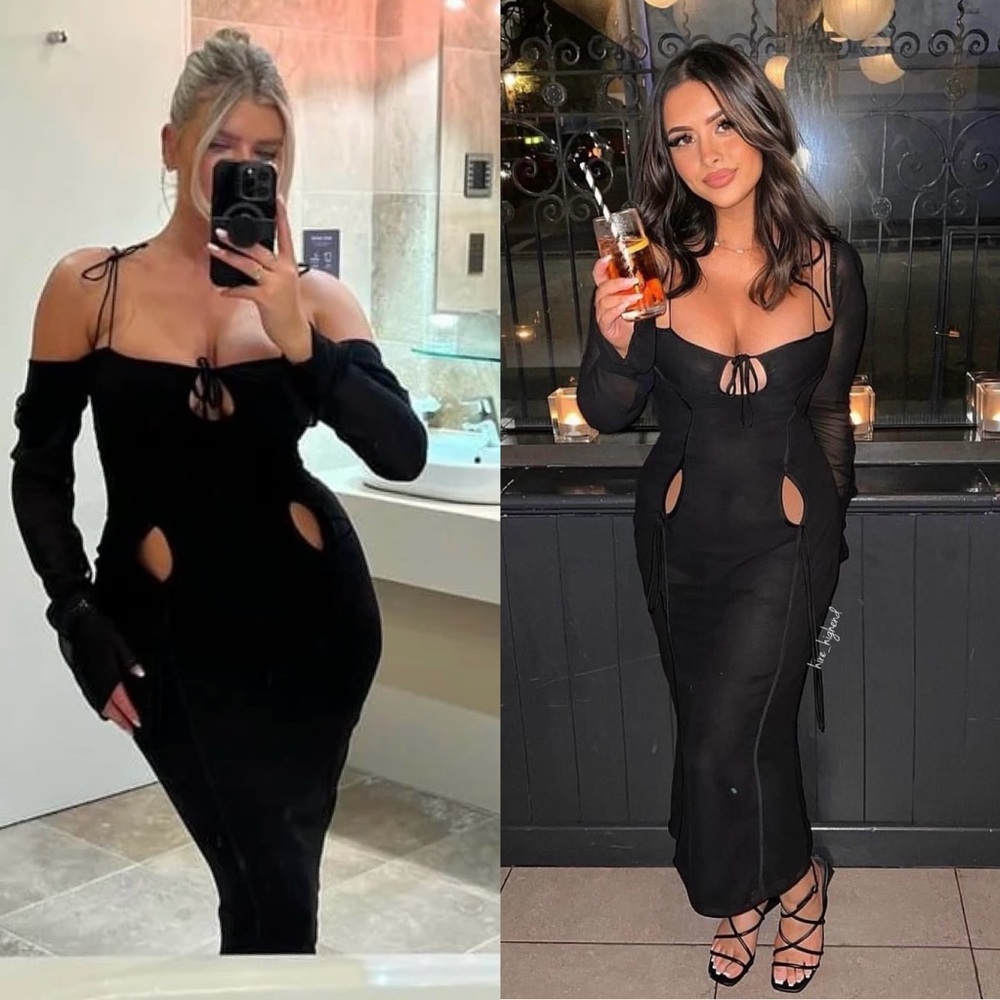 House Of CB Ophelia Black Cutout Midi Dress